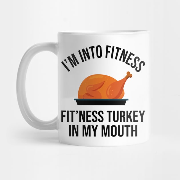 Fitness Turkey in My Mouth Funny Thanksgiving Tankful by DragonTees